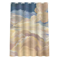 DUSCHVORHANG Handgemaltes Wolkenmeer in Pastell 200/180 cm - Beige, Textil (200/180cm) - Bilderwelten