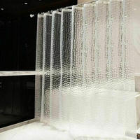 DUSCHVORHANG EVA halbdurchsichtig wasserfest schimmelresistent - Transparent, Kunststoff (180/180cm) - MCBOSON