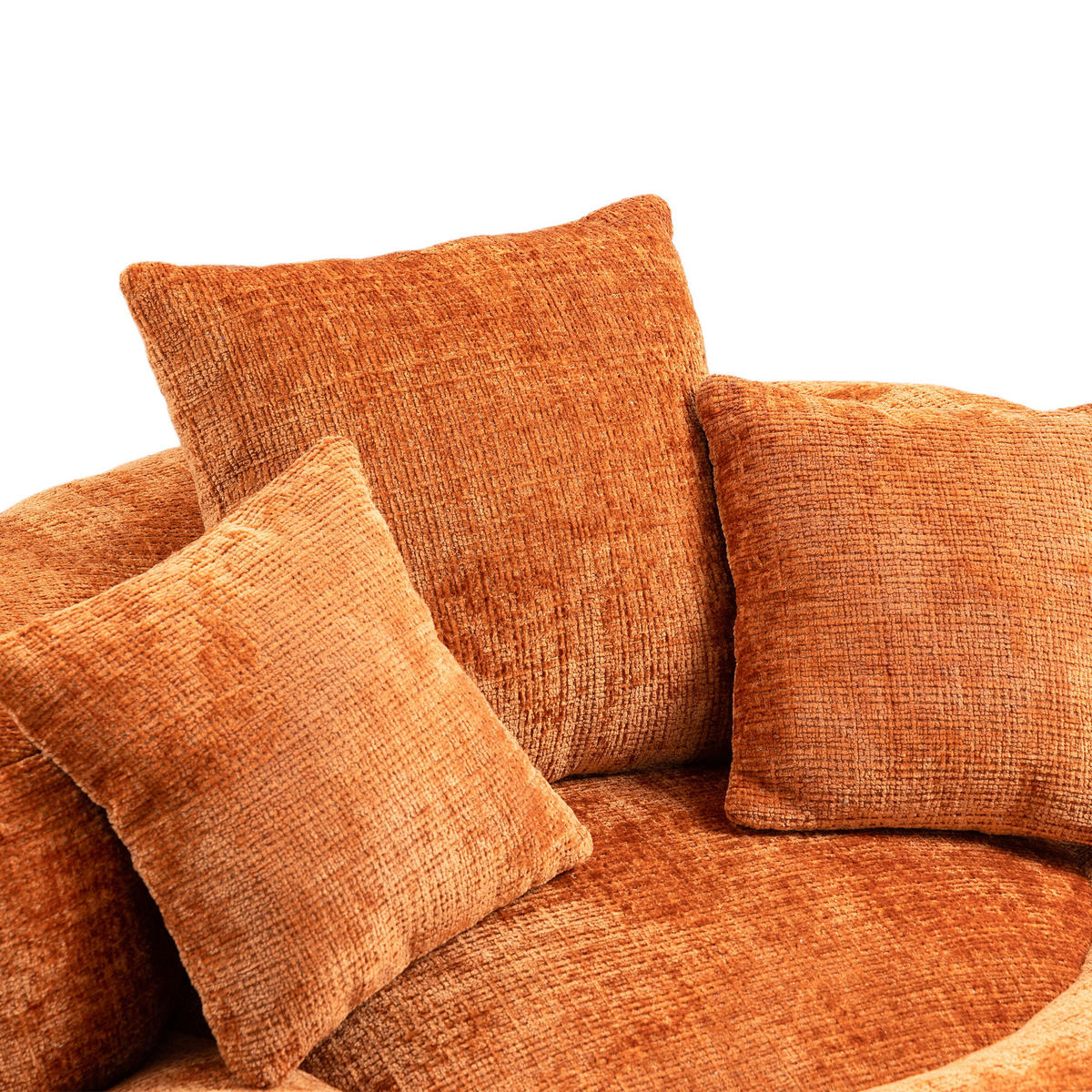SITZSACK Chenille Orange mit Armlehnen - Orange, Textil (108/52/108cm) - WISHDOR