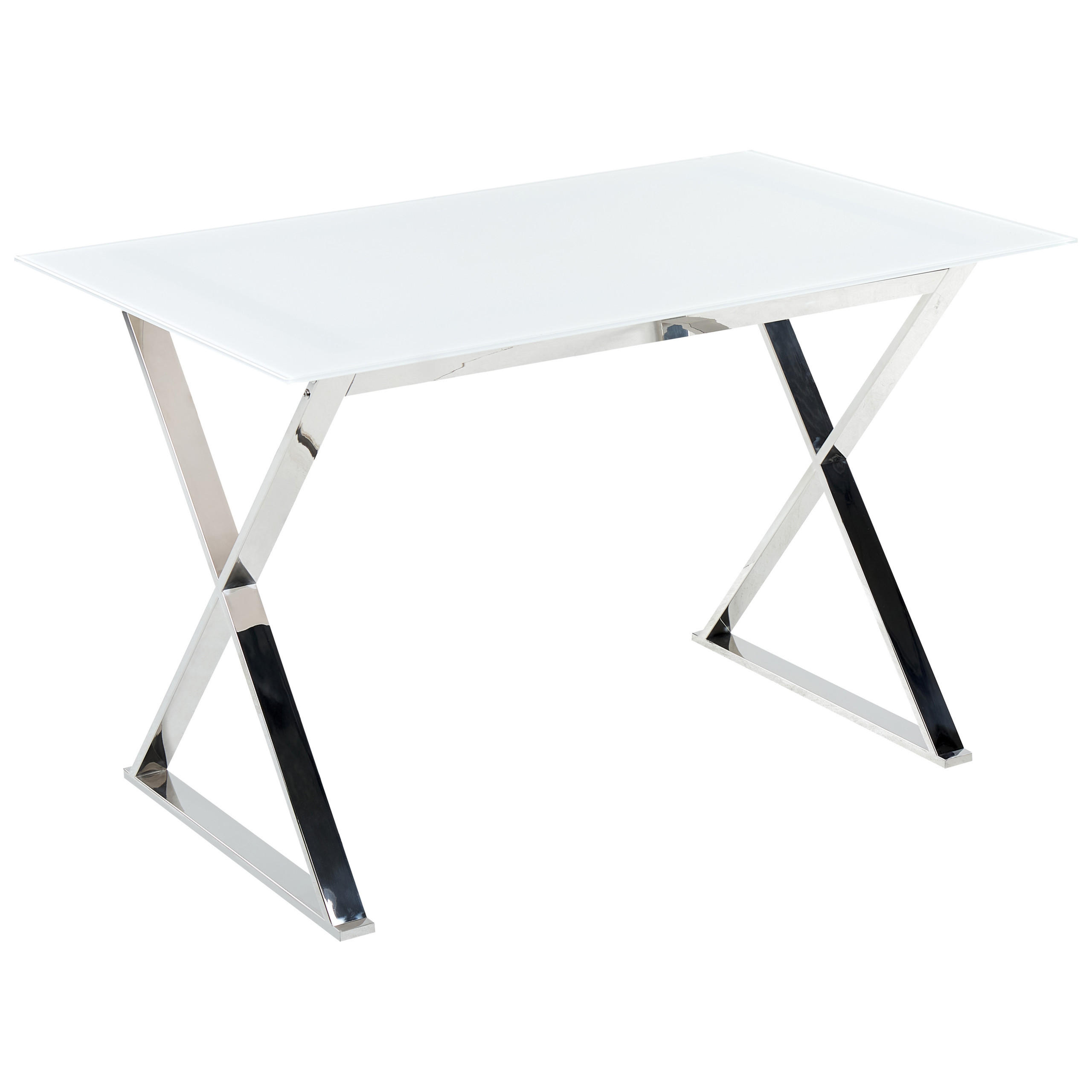 Beliani JÍDELNÍ STŮL 120/70/75 cm Bílý, Stříbrně zbarvený Obdélníkový Attica
