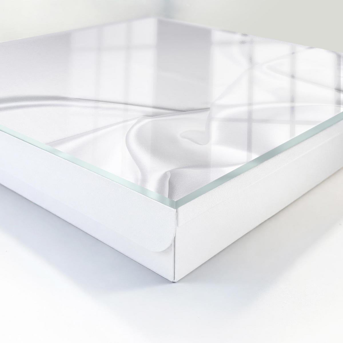 SCHLÜSSELBOX Weiß 30x30 cm – Türöffnung nach rechts - Satinbettwäsche - Weiß, Metall (30/30/5cm) - TULUP