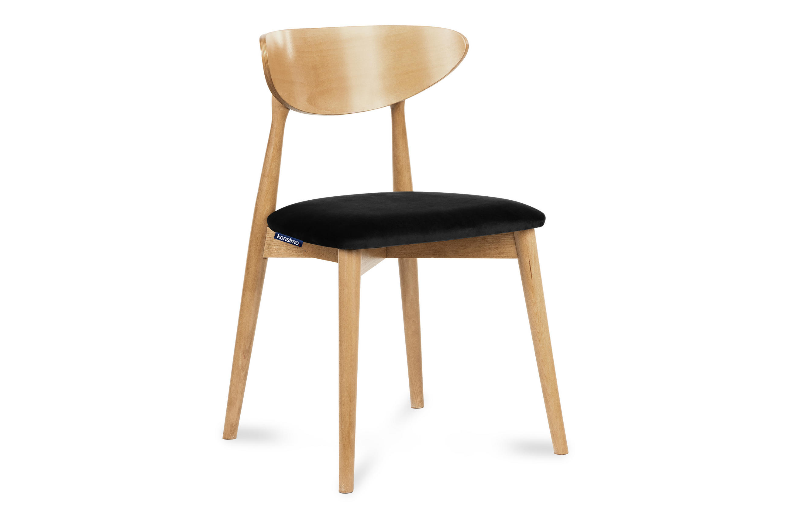 ESSZIMMERSTÜHLE RABI (2er-Set), schwarz / Eiche hell - Eichefarben/Schwarz, Holz/Buchenholz (47/79/45cm) - KONSIMO®