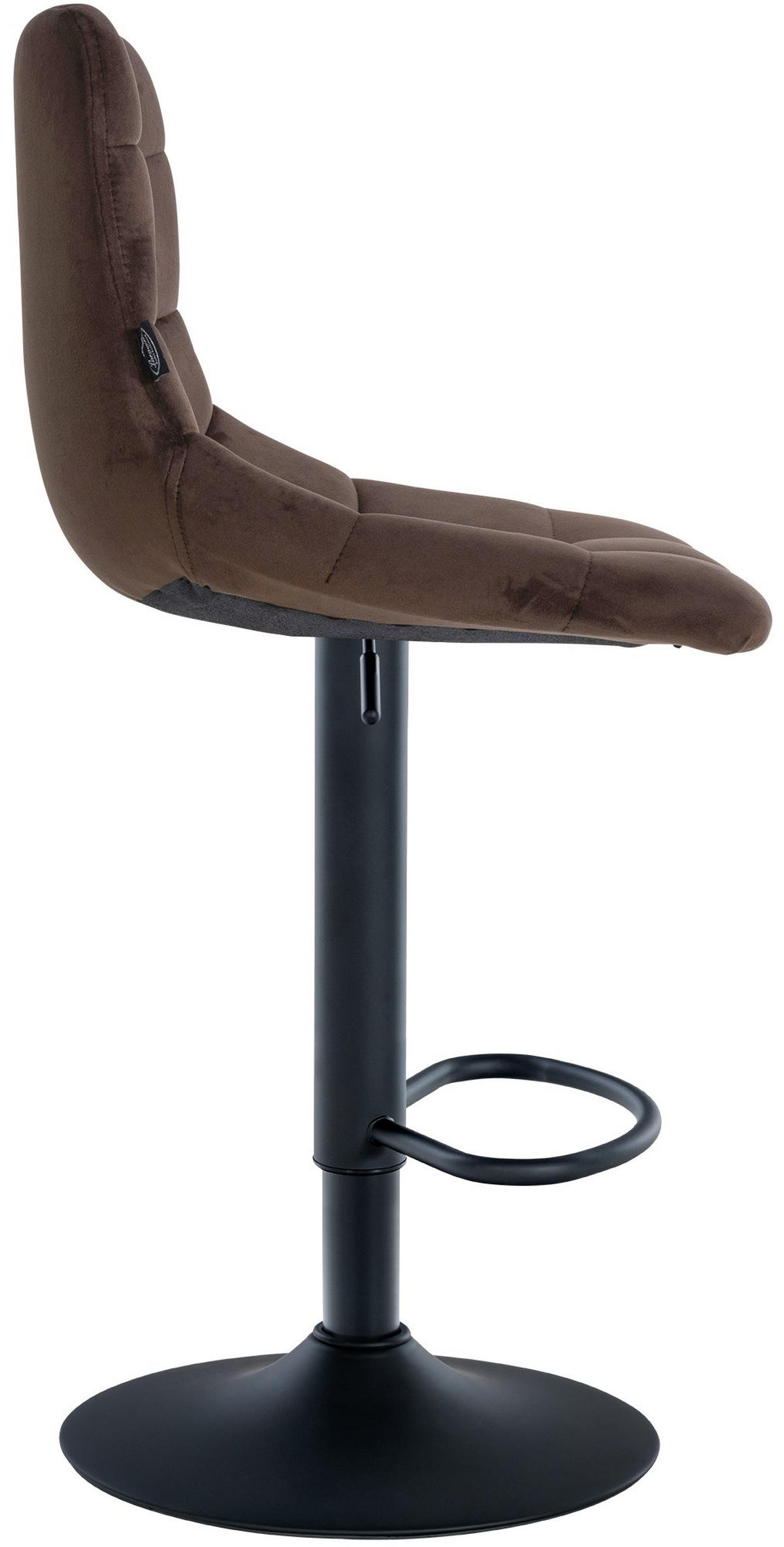 BARHOCKER Samt braun - Schwarz/Braun, Textil/Metall (43/87/46.5cm) - CLP