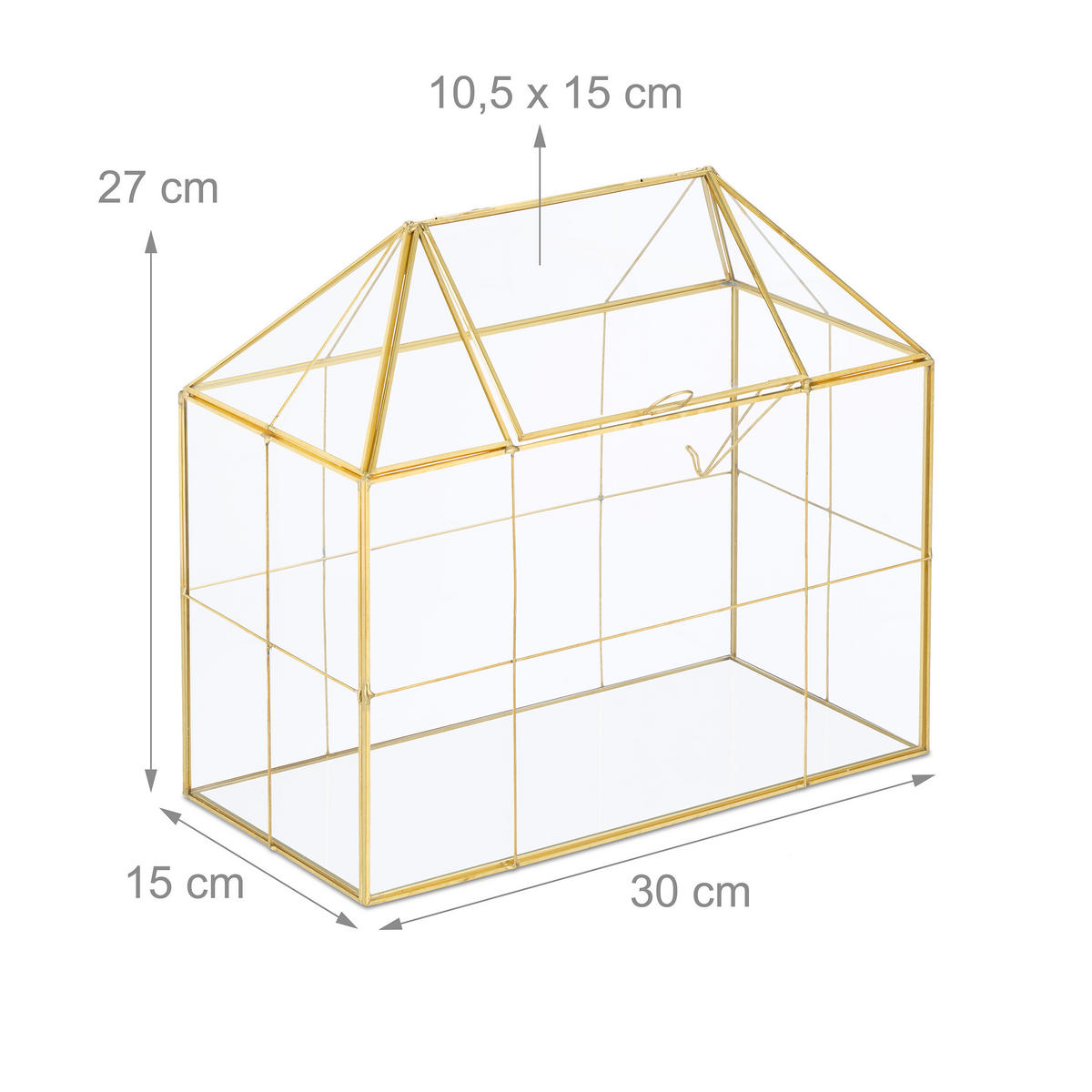 PFLANZENTERRARIUM - Transparent, Glas/Metall (30/27/15cm) - Relaxdays