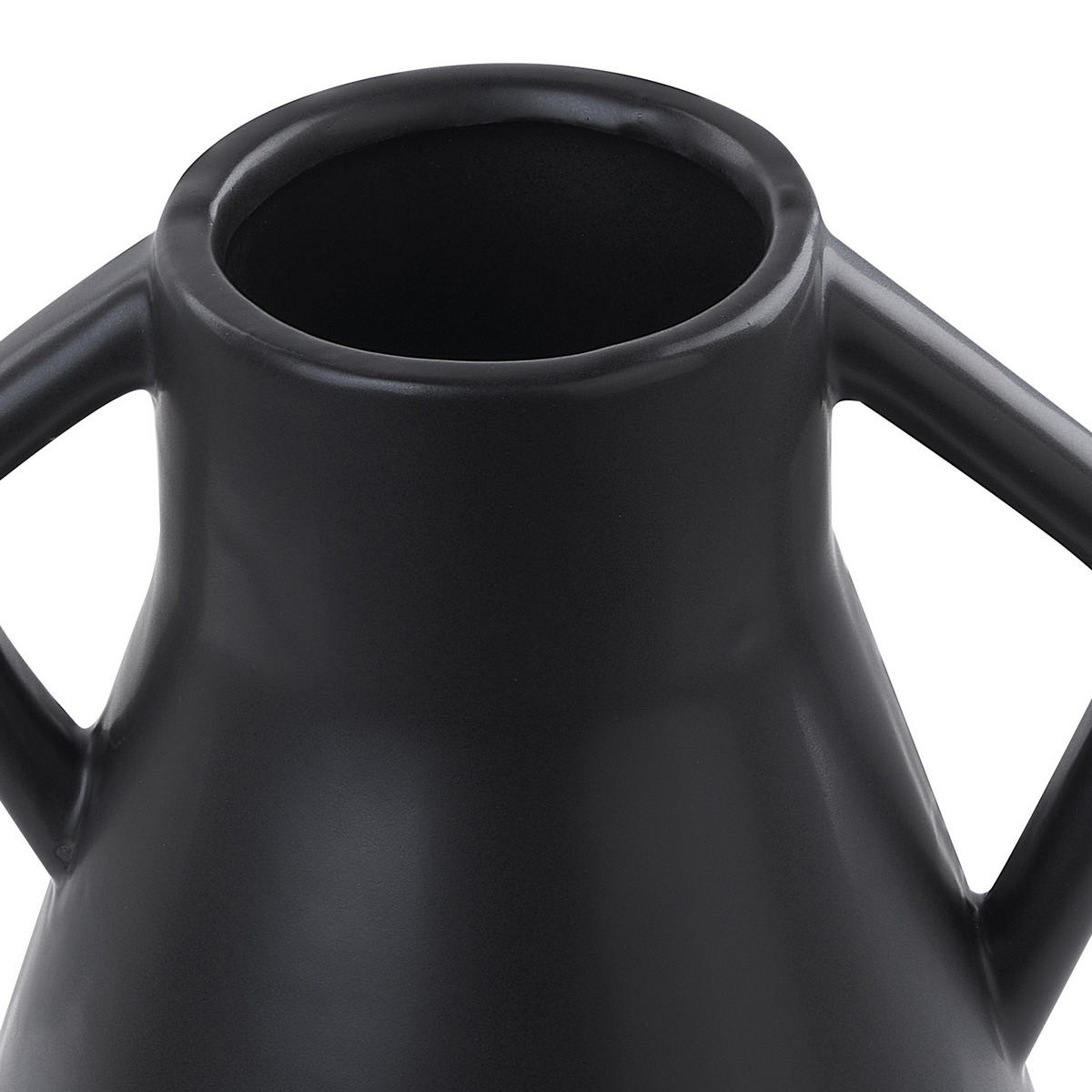 BLUMENVASE Dolomit schwarz Fermi - Schwarz, Keramik (20cm) - Beliani
