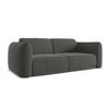 3-SITZER SOFA Samt Stoff Grau - Dunkelgrau/Schwarz, Kunststoff/Textil (210/74/105cm) - Makamii