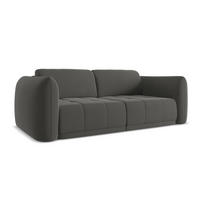 3-SITZER SOFA Samt Stoff Grau - Dunkelgrau/Schwarz, Kunststoff/Textil (210/74/105cm) - Makamii
