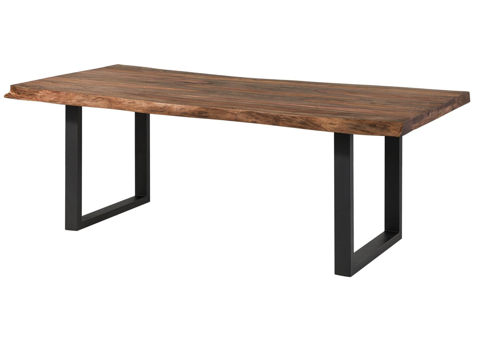 BAUMTISCH Sheesham 200x100x77 grau gebeizt / U-Beine anthrazit matt FREEFORM 5 - Anthrazit/Grau, Holz (200/100/77cm) - Massivmoebel24