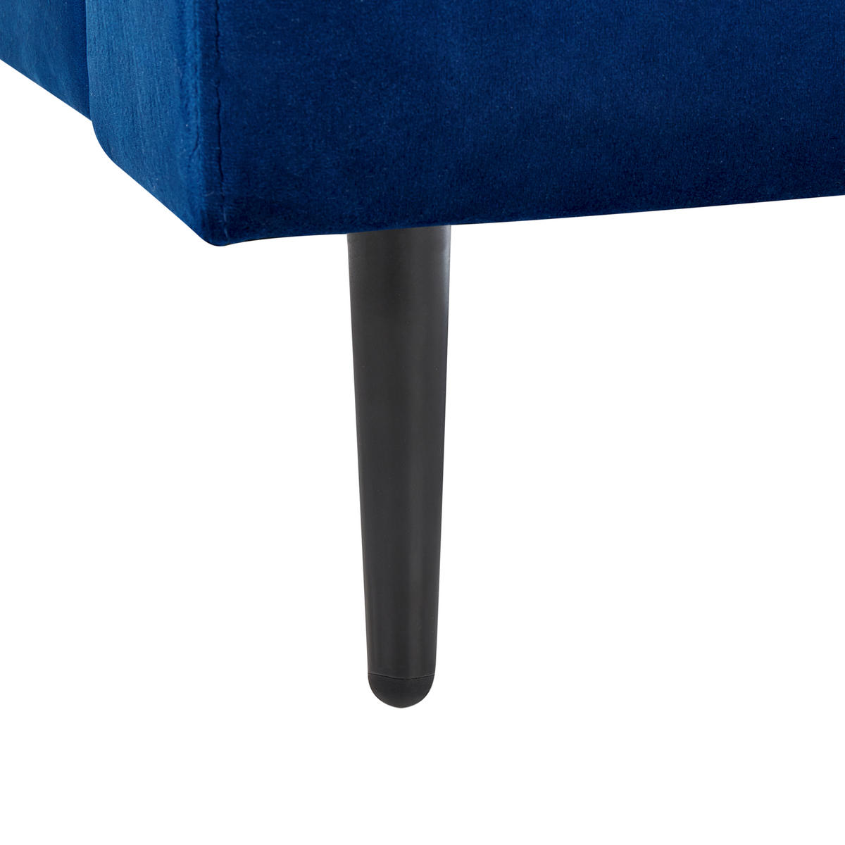CHAISELONGUE Samtstoff Marineblau/schwarz Gueret - Blau/Schwarz, Textil (120/73/165cm) - Beliani