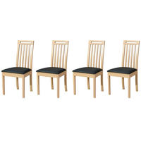 STUHL Roma 10 (4er Set) - Dunkelgrau/Sonoma Eiche, Holz (47/96/43cm) - Leaf Design