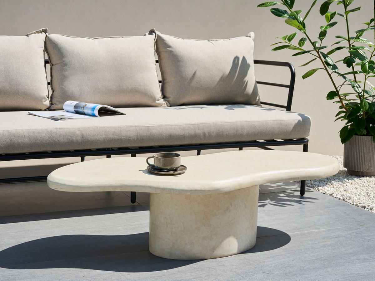 COUCHTISCH Beige Conza - Beige, Naturmaterialien (57/120/34cm) - Beliani
