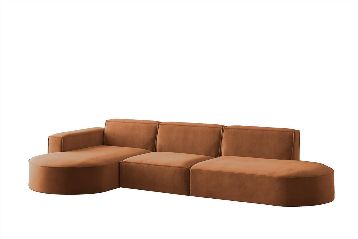 ECKSOFA Palma In Noel - Rot, Holzwerkstoff/Textil (296/165cm) - Fun Möbel