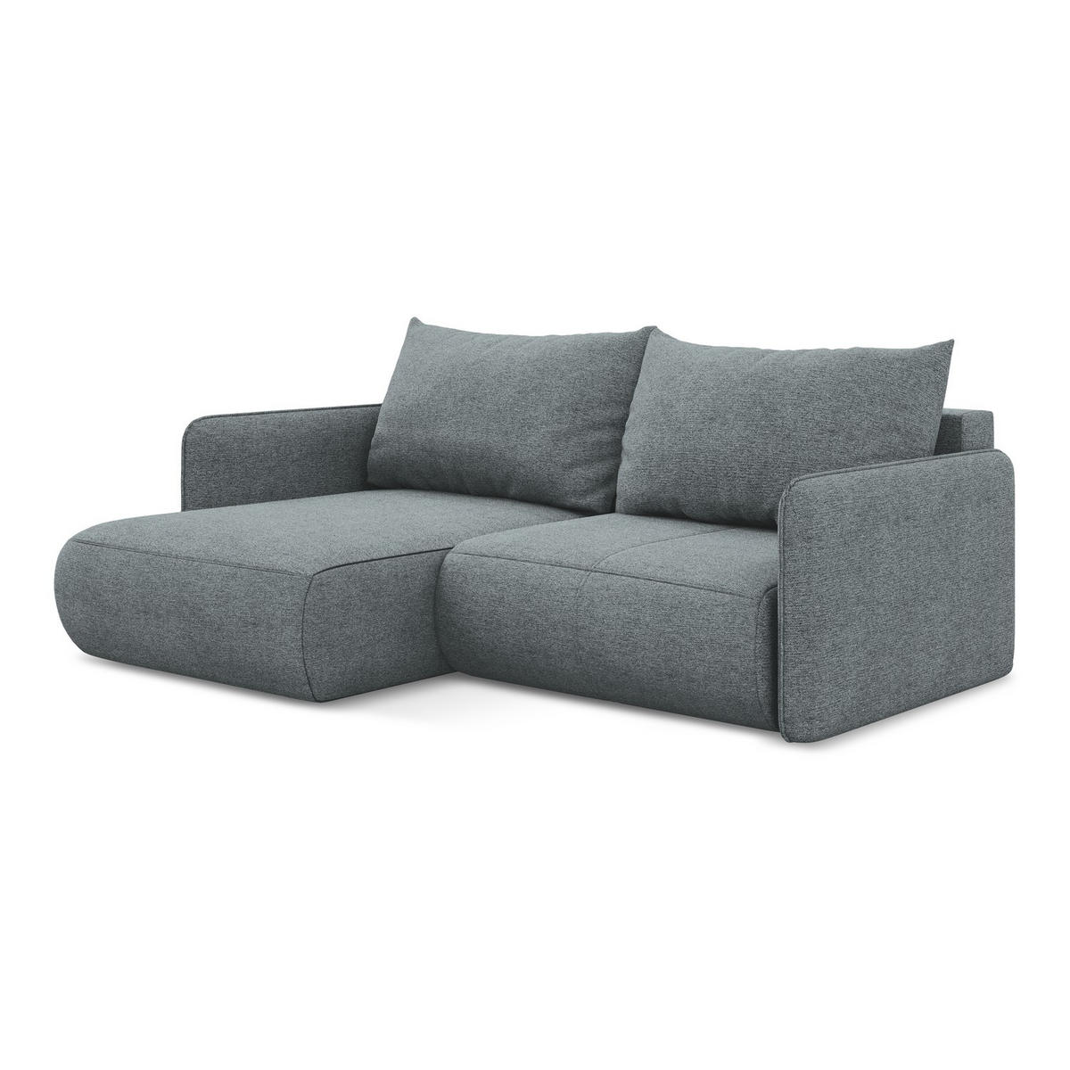 ECKSOFA mit Schlaffunktion Chenille Stoff Blau - Blau/Blaugrau, Kunststoff/Textil (148/207cm) - LaMiaSofa