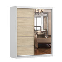 SCHIEBETÜRENSCHRANK - EVA BIS 05 Weiß + Sonoma - Weiß/Sonoma Eiche, Holzwerkstoff (160/195/61cm) - Möblo