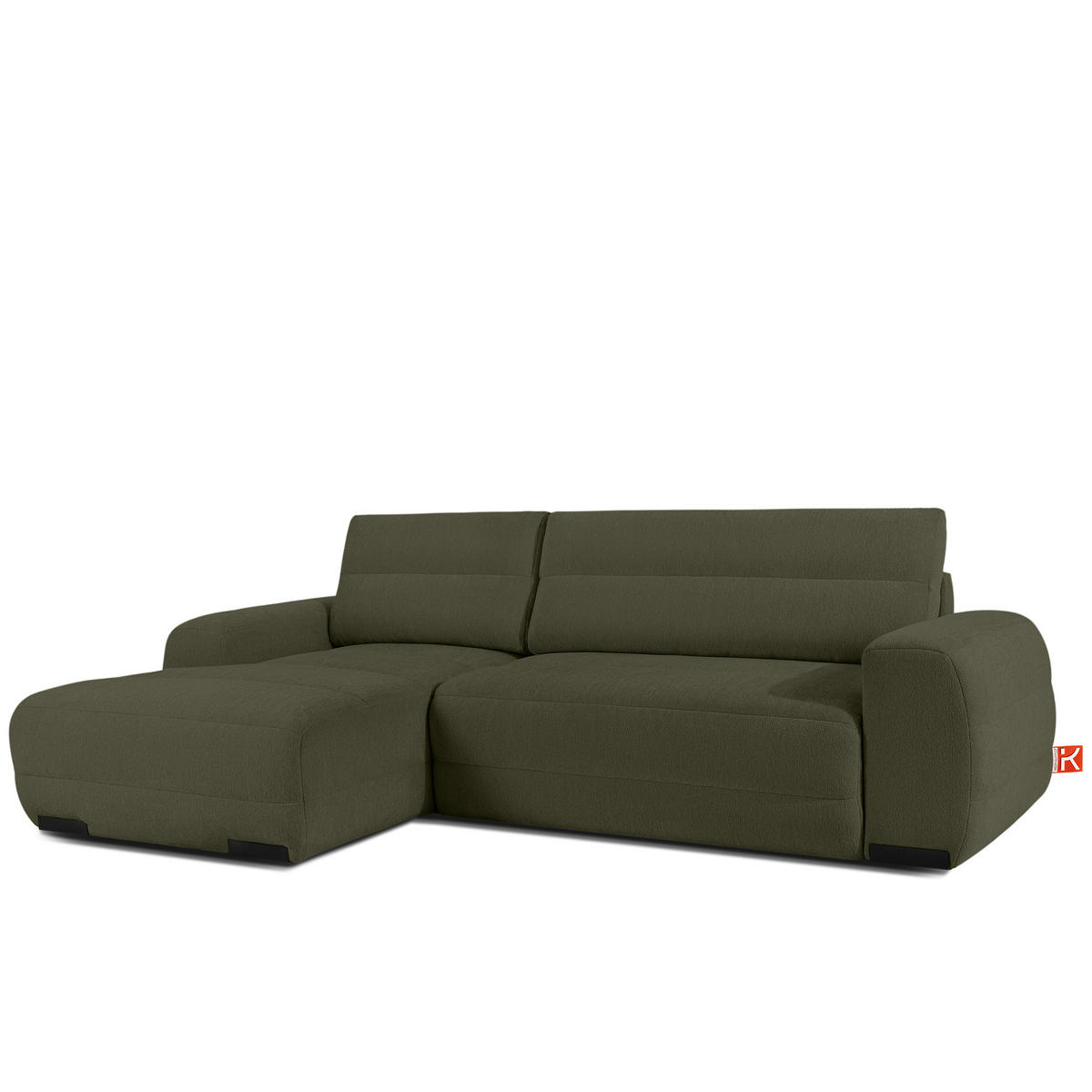 ECKSOFA LINKS BLUME, Dunkelgrün - Dunkelgrün, Holz/Holzwerkstoff (271/164cm) - KONSIMO®