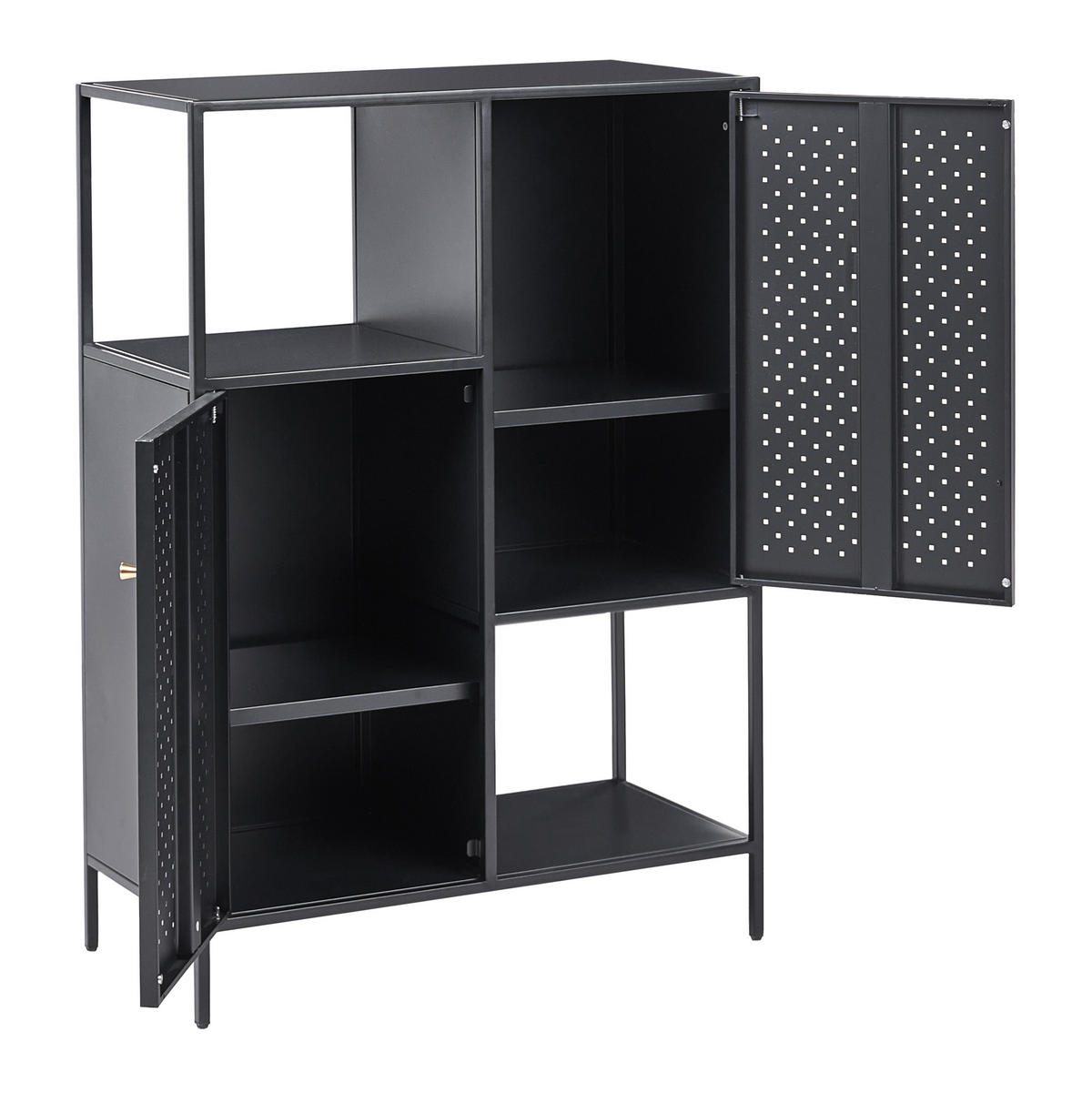 BÜROSCHRANK Metall Schwarz Rakaia - Schwarz, Metall (76/106/35cm) - Beliani