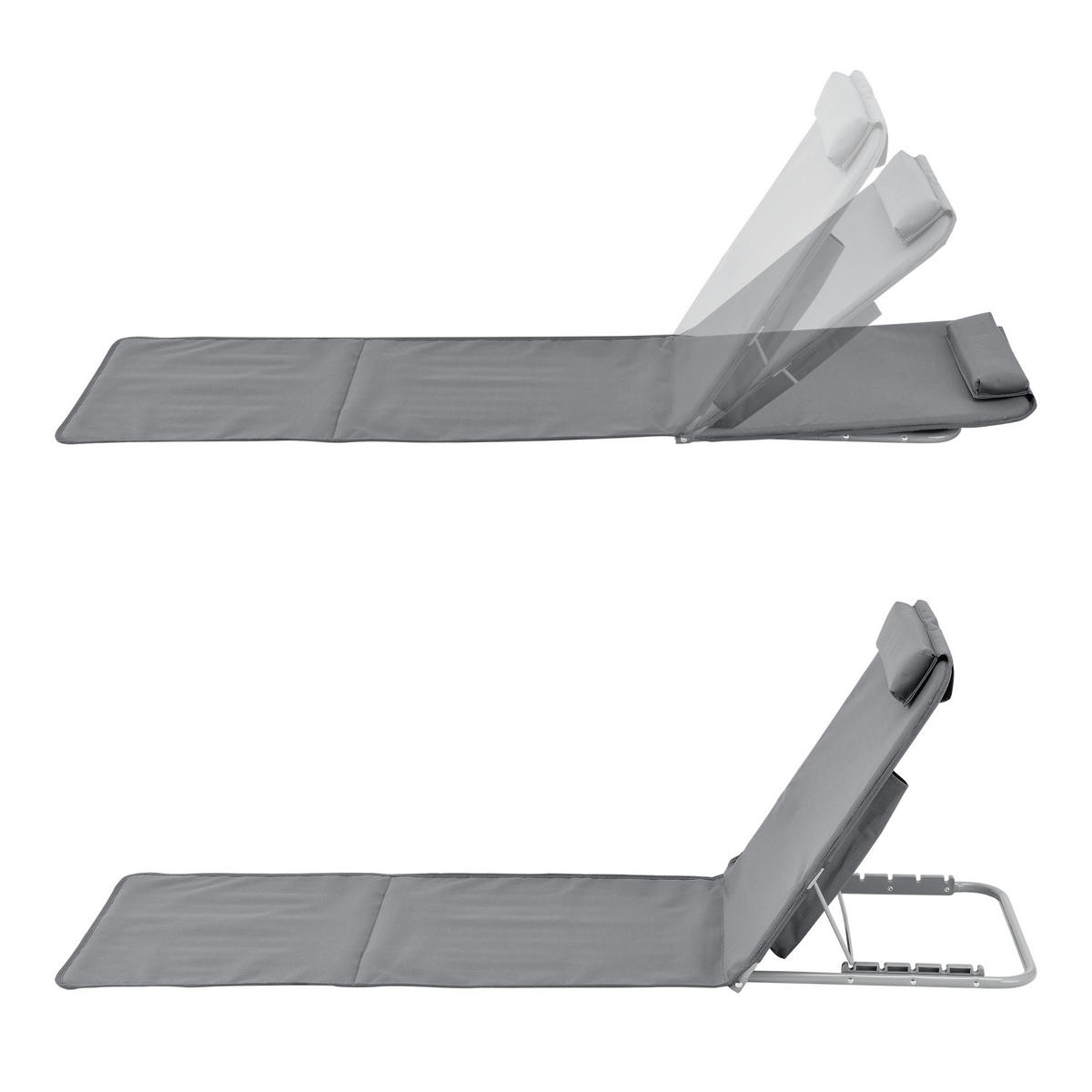 STRANDMATTEN-SET 2 TLG. Donostia - Dunkelgrau, Textil/Metall (143/44/48cm) - [en.casa]