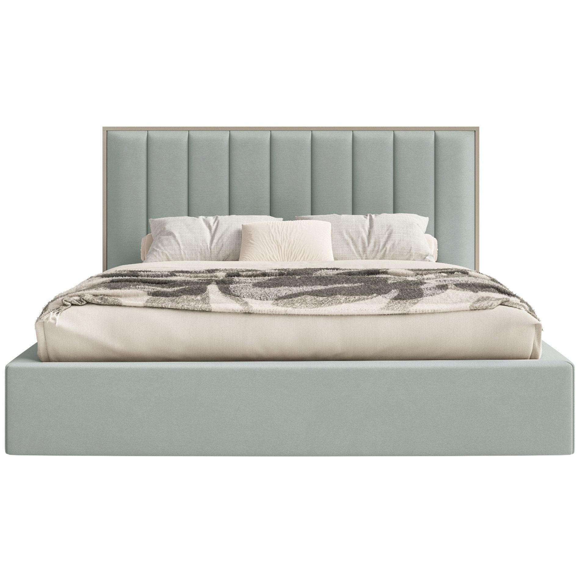POLSTERBETT Togents Salbeigrün mit Veloursbezug und Bettkasten, 180x200 cm - Hellgrün, Textil (180/200cm) - Selsey