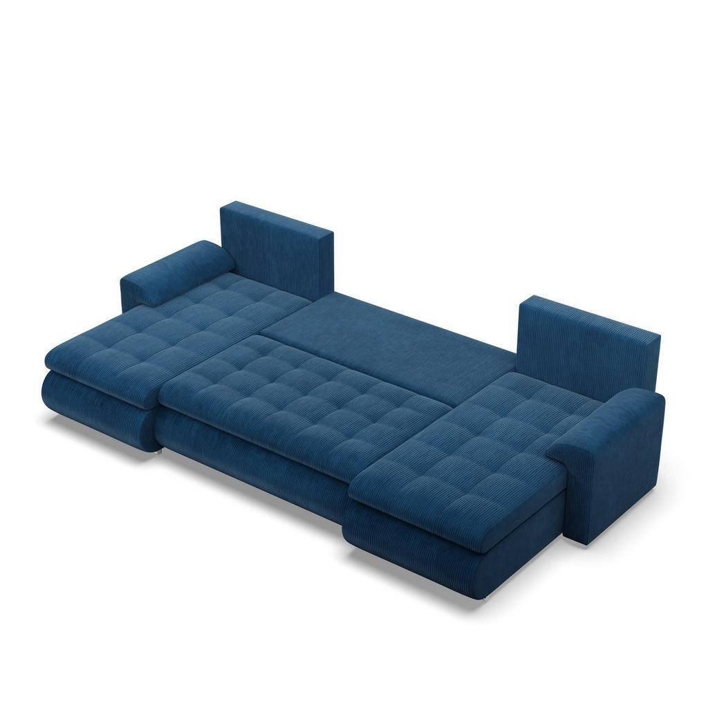 Thumbnail - Xxxl U-Sofa, Dunkelblau, Textil, U-Form, 302x89x159 cm, Wohnzimmer, Sofas & Couches, Wohnlandschaften, Wohnlandschaften ...