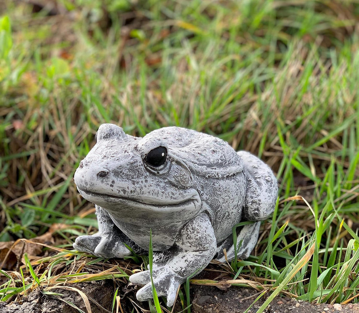 STEINFIGUR Frosch naturgetreu frostfest Steinguss - Grau, Stein (14/13/23cm) - stoneandstyle