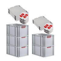 EUROBOX 5x Nextgen Color Mit Auflagedeckel 32x40x60cm Griffe Rot Offen - Rot, Kunststoff (40/32/60cm) - PROREGAL