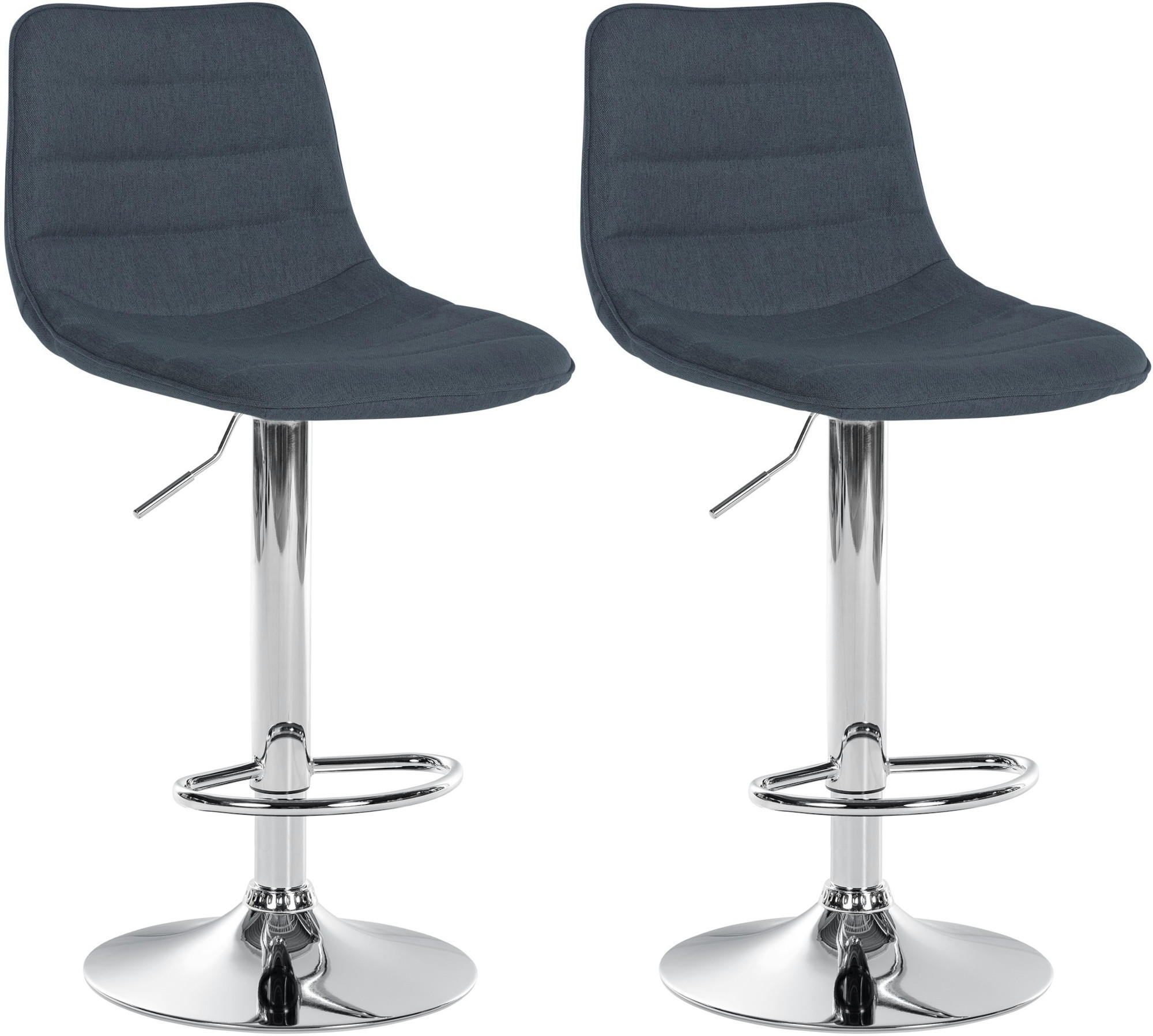 BARHOCKER 2er Set Stoff dunkelgrau - Dunkelgrau, Textil/Metall (45/89/46cm) - CLP