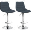 BARHOCKER 2er Set Stoff dunkelgrau - Dunkelgrau, Textil/Metall (45/89/46cm) - CLP