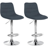 BARHOCKER 2er Set Stoff dunkelgrau - Dunkelgrau, Textil/Metall (45/89/46cm) - CLP