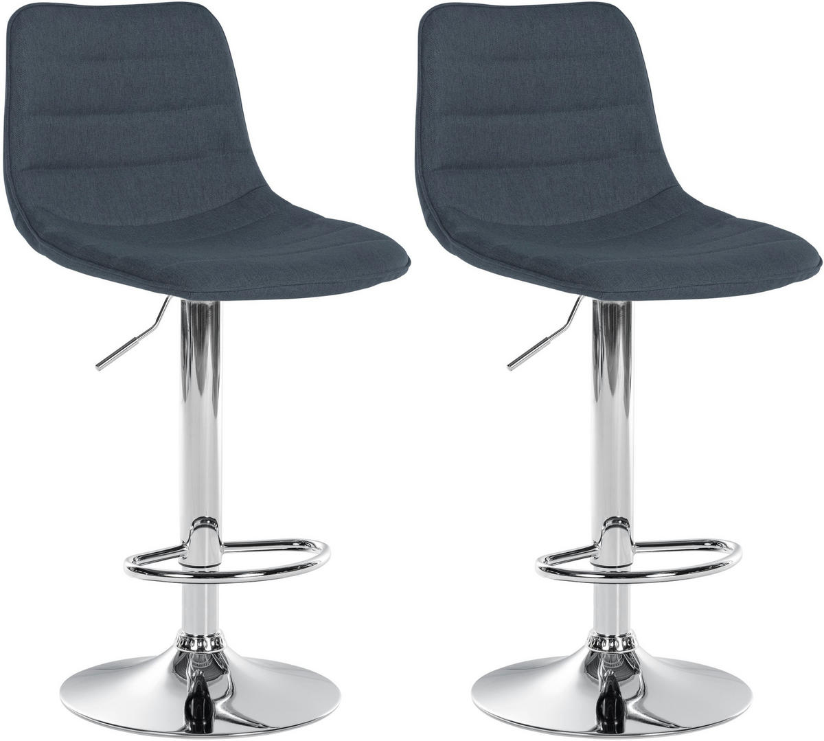 BARHOCKER 2er Set Stoff dunkelgrau - Dunkelgrau, Textil/Metall (45/89/46cm) - CLP