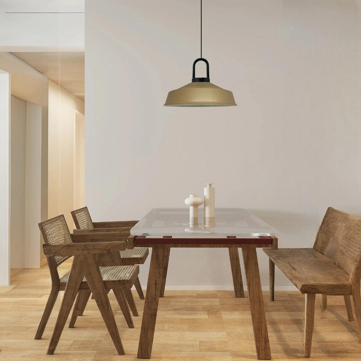 PENDELLEUCHTE SchwarzLocke - Beige, Metall (40/40/28cm) - Bamyum