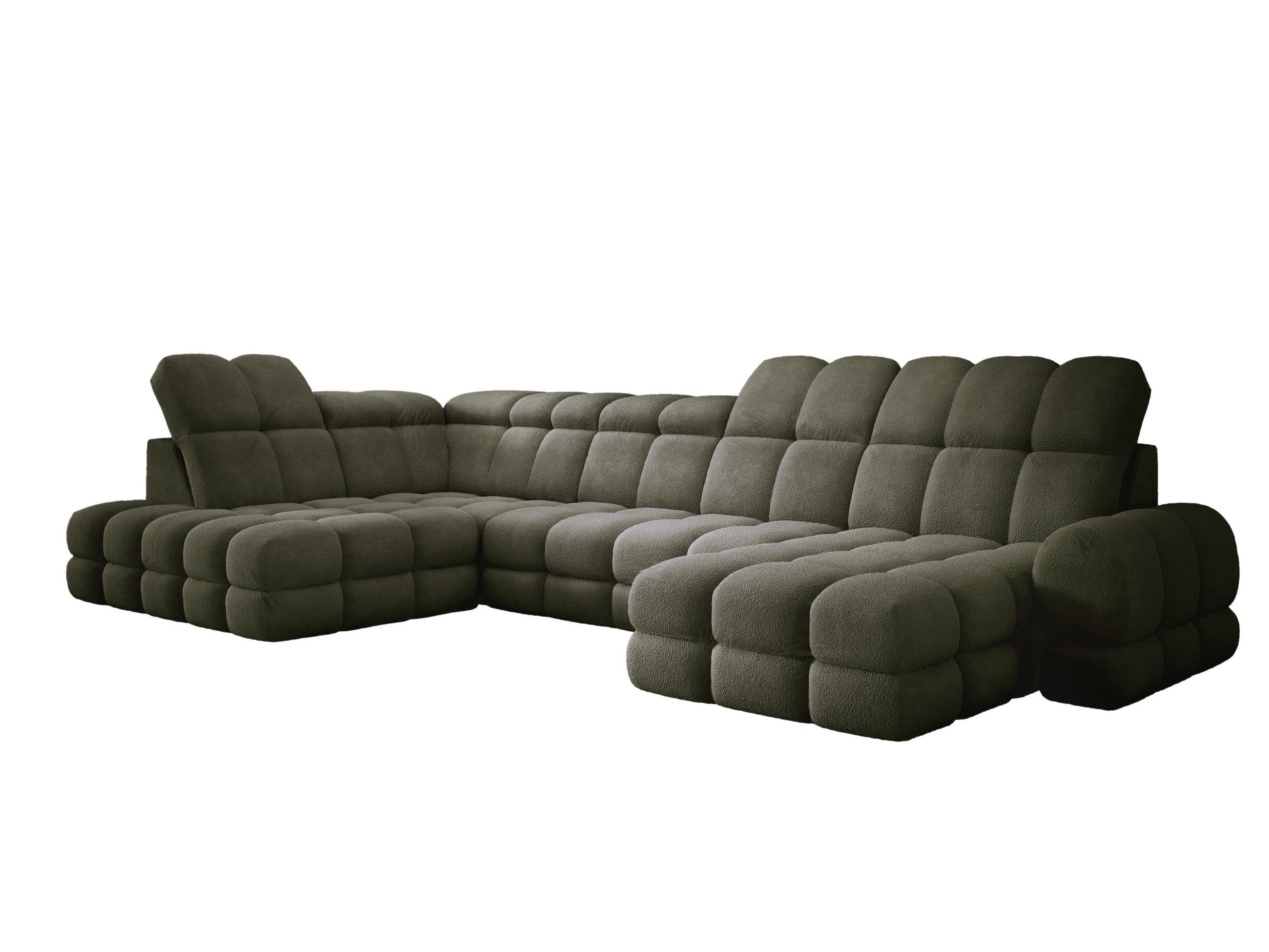 ECKSOFA TOLLO Anthology-stoff U-form 400x217x105 cm grün - Waldgrün, Holz/Textil (400/217cm) - DomoHome