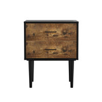 NACHTTISCH 51/38/66 cm in Antikbraun mit 2 Schubladen im Retro-Stil - Braun, Holzwerkstoff (38/66/51cm) - Flora Grace