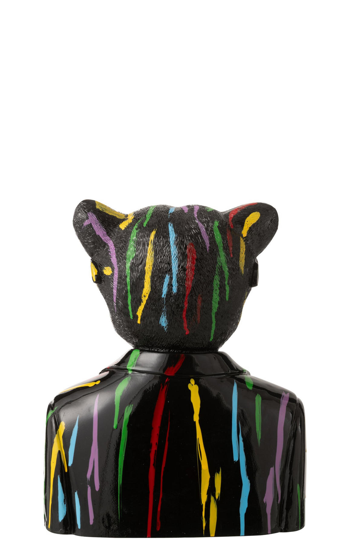 LEOPARD FARBFLECKEN - Schwarz, Glas/Naturmaterialien (19.5/31.5/26cm) - J-Line