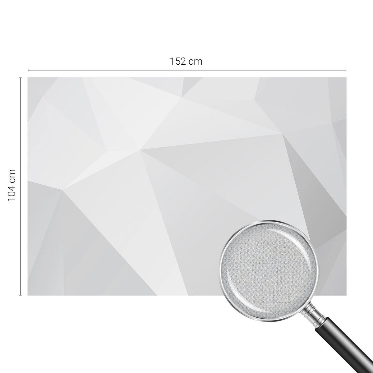 FOTOTAPETE 152x104 cm - Graue Dreiecke - Weiß, Textil (152/104cm) - Wallfluent