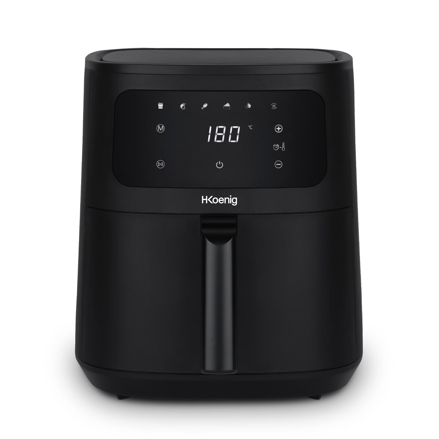 AIRFRYER XL FRY860, Schwarz, Fritteuse ohne Öl, Kapazität 6L - Schwarz, Metall (27/30.7/38.5cm) - HKoenig