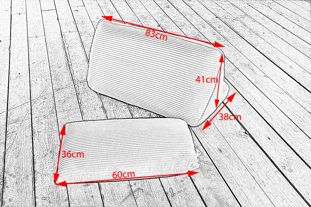 RÜCKENKISSEN WIOLO SOFT Hellgrau Cord - Hellgrau, Textil (83/46cm) - KAWOLA