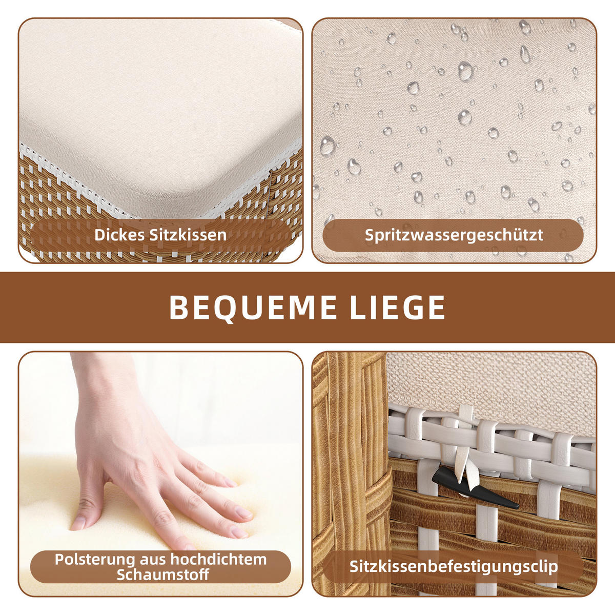 LOUNGESET Beige/Grau Mit Sonnenschutz & Pavillon - Beige, Metall (160/137/192cm) - FLIEKS