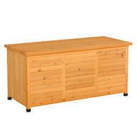GARTENBOX, Kissenbox, Aufbewahrungsbox, wetterbeständig, Massivholz, Gelb - Gelb, Holz (56/60/127cm) - Outsunny