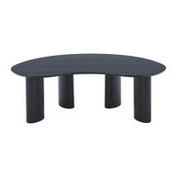 COUCHTISCH mit Eschenfurnier - Schwarz - CALYNOR - Schwarz, Holz (120/70/40cm) - Vente-Unique