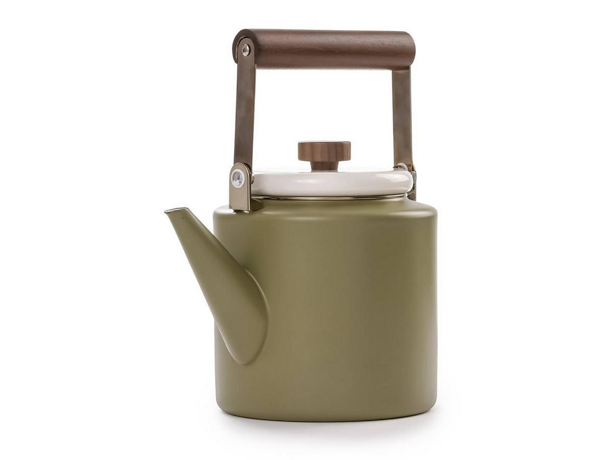 KAFFEEKANNE Emaille olive 2-Tone-creme 3,2L - Grün, Metall (3.2L) - BAREBONES