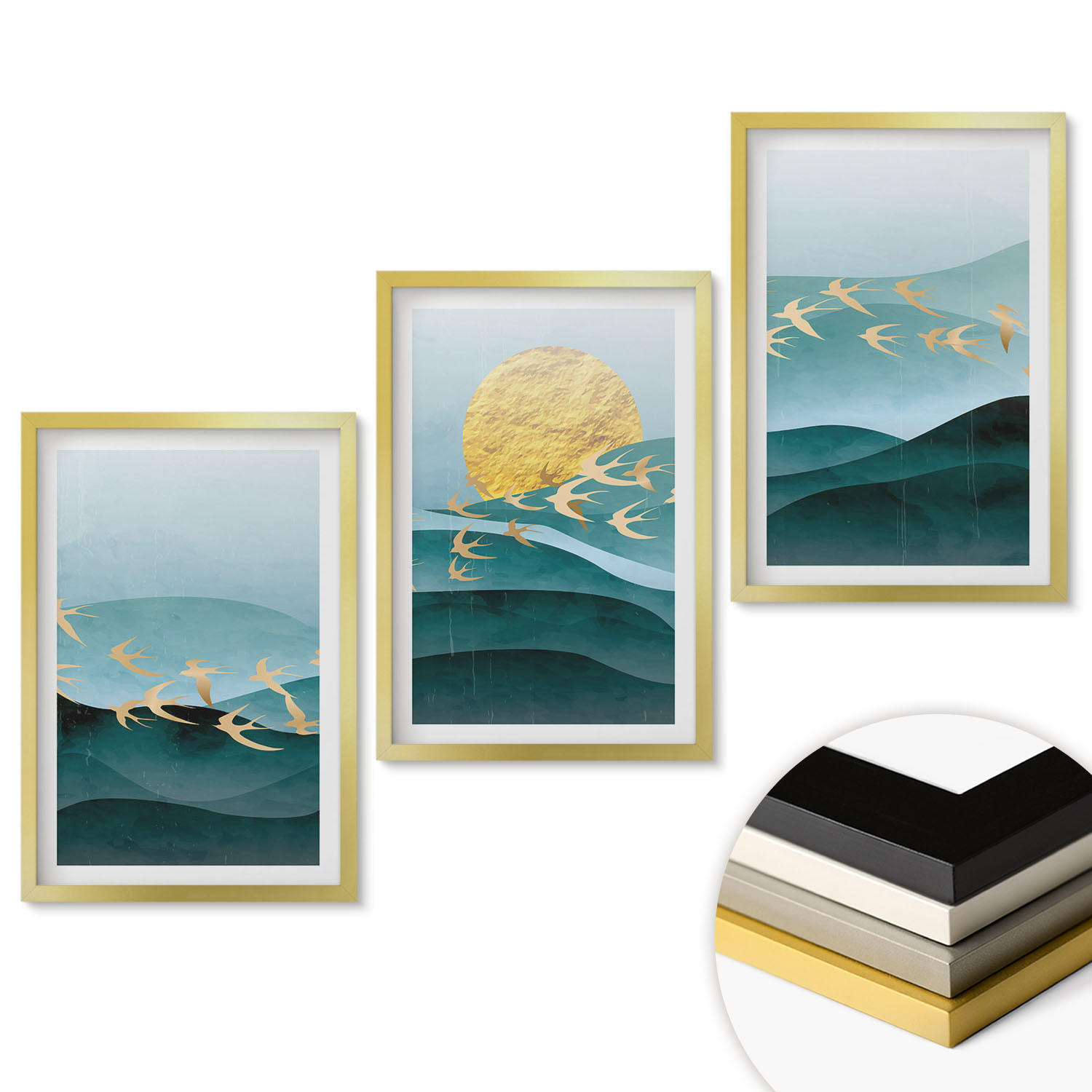 ArtPrintCave Wandbilder Gold 40x60 cm