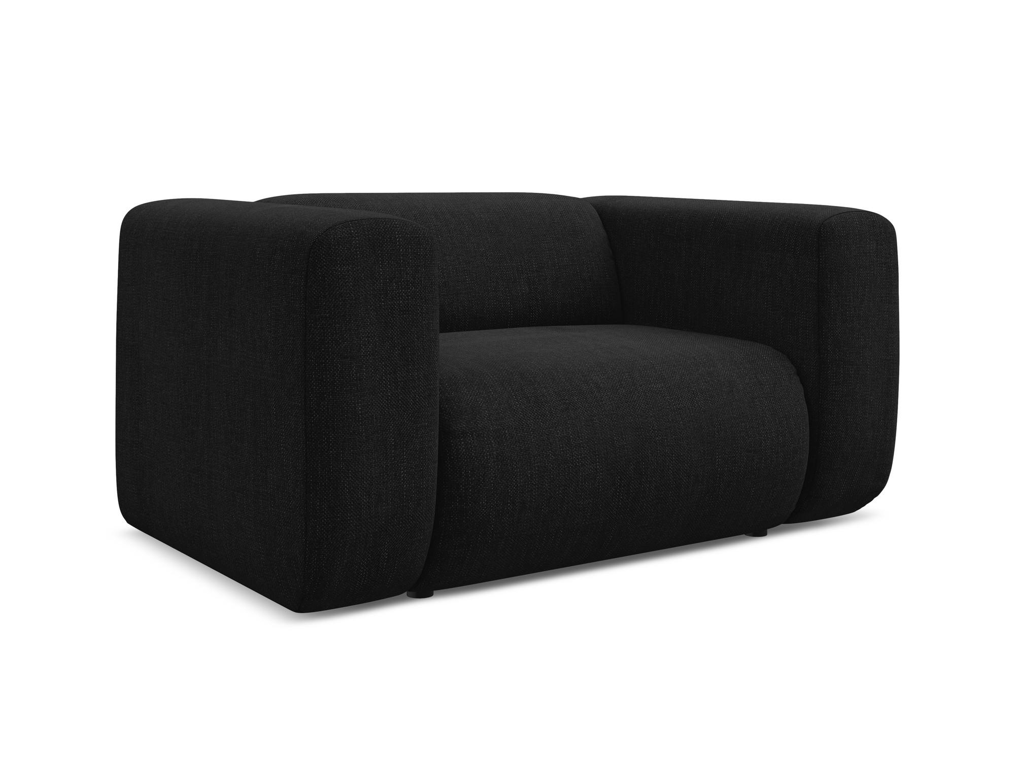 SESSEL Chenille Stoff Schwarz - Schwarz, Kunststoff/Textil (137/70/89cm) - Makamii