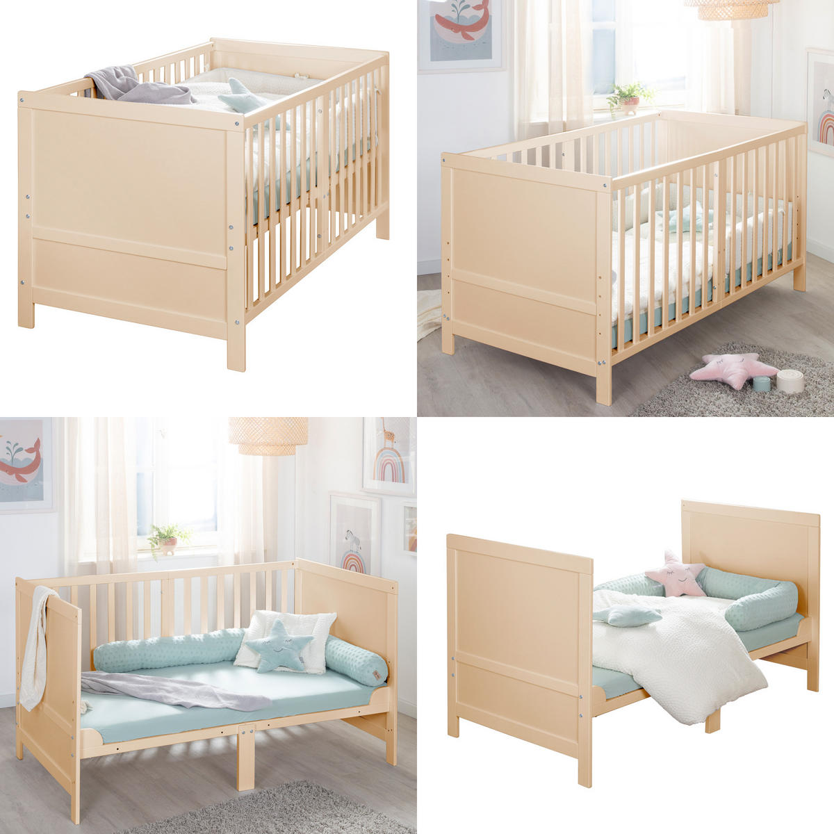 SPJÄLSÄNG med madrass Easy Sleep 70 x 140 cm - Naturfärgad, Träbaserade material/Textil (70/140cm) - Roba