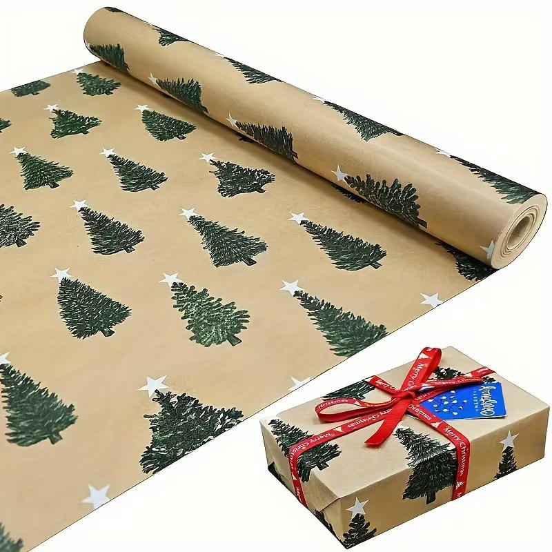 GESCHENKPAPIER – Weihnachts-Geschenkpapier – 43 x 300 cm – Braun - Braun, Papier (4/4/43cm)
