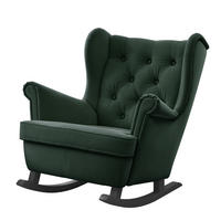 SCHAUKELSESSEL SCANDI Holzfüße, Samt Grün - Grün, Holz/Textil (75/97/60cm) - Idohome