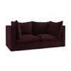 2-SITZER SOFA Strukturstoff Rot - Rotbraun/Schwarz, Holzwerkstoff/Kunststoff (180/77/90cm) - Makamii