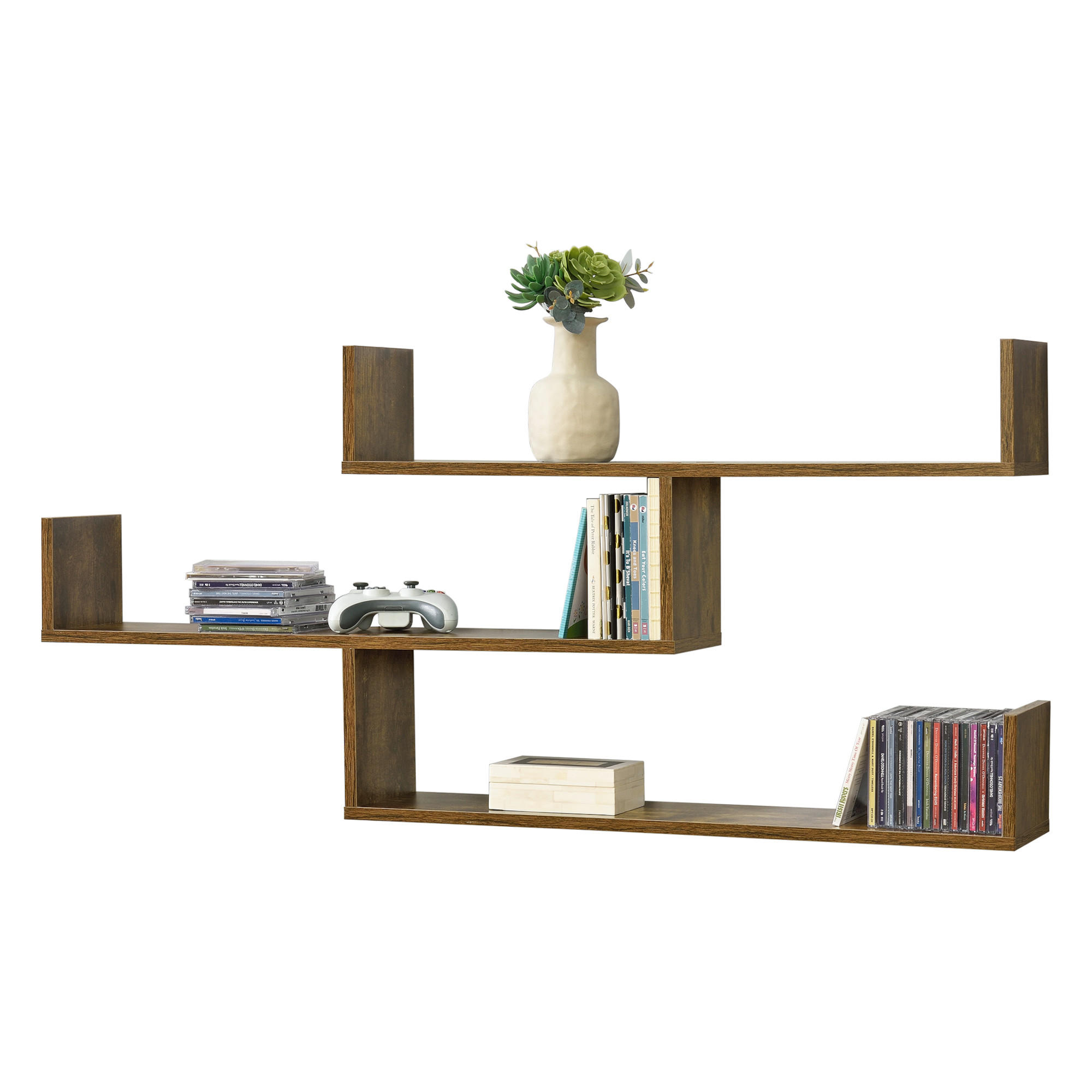 WANDREGAL Grimstad - Dunkelbraun, Holzwerkstoff (119/55/18cm) - [en.casa]