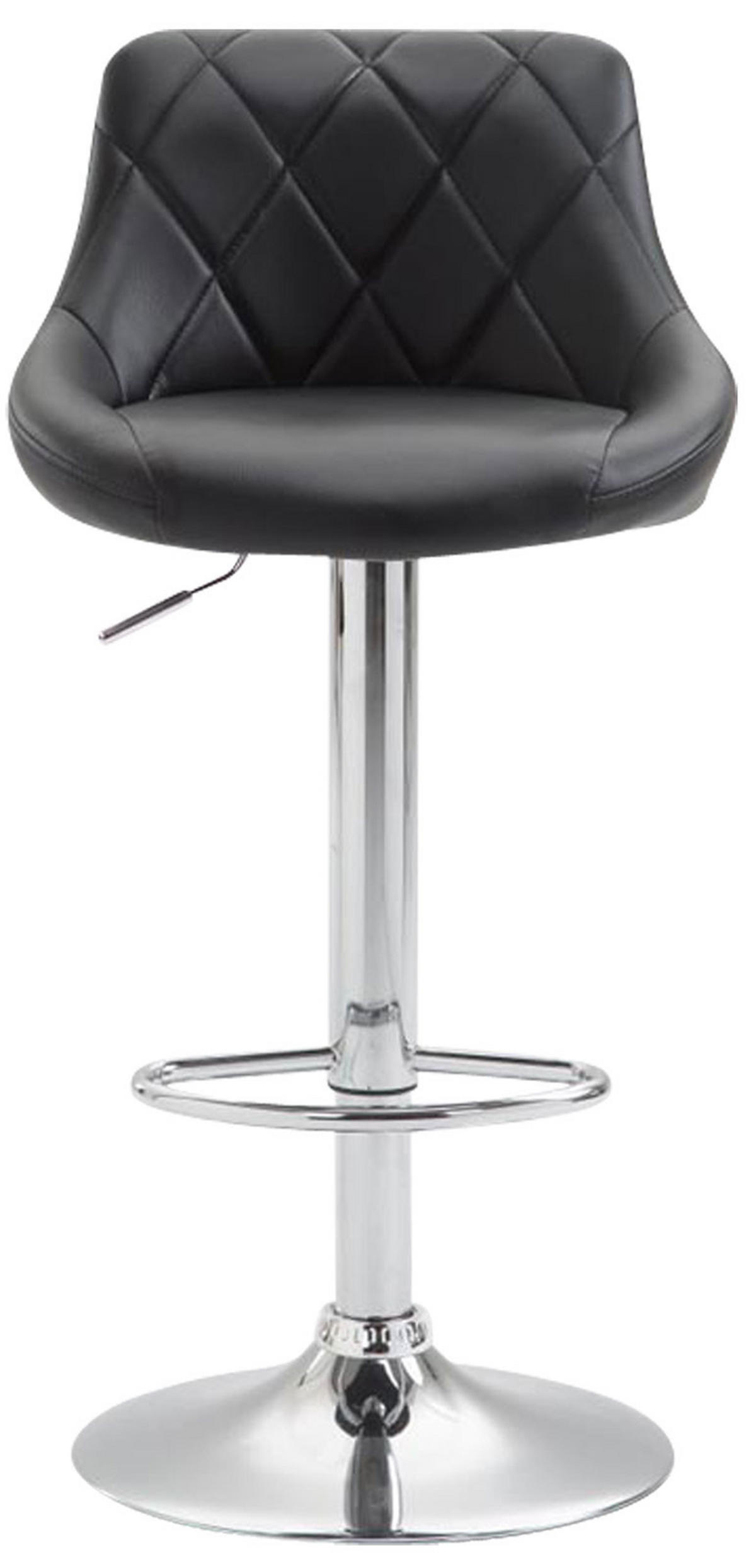 BARHOCKER Lederlook schwarz - Chromfarben/Schwarz, Textil/Metall (46/83/49cm) - CLP