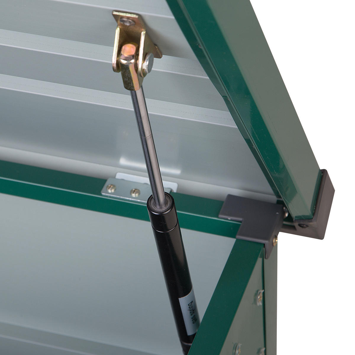 AUFLAGENBOX Stahl dunkelgrün 165/70 cm Cebrosa - Grün, Metall (165/67/70cm) - Beliani