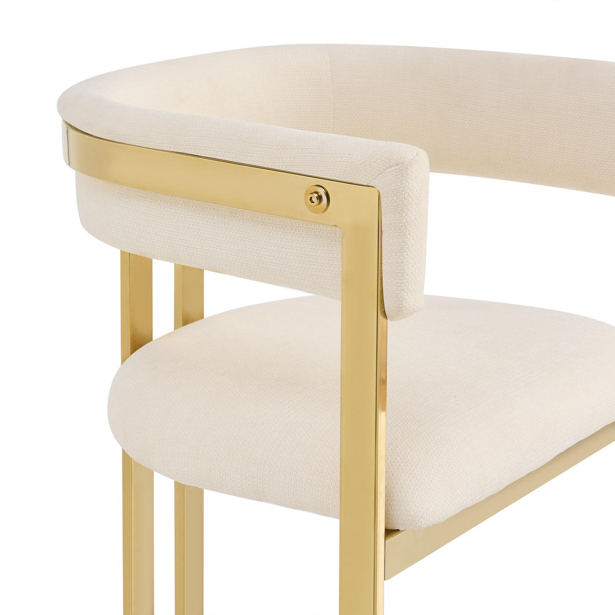 ESSZIMMERSTÜHLE 2er-Set Chenille Gold Metall Beige - Beige/Goldfarben, Textil (60/76/50cm) - FLIEKS